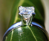 Solitaire Engagement Ring 1.2ct Princess Cut VVS1D Diamond 14k White Gold Finish