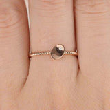 Pea Design Engagement Ring 0.09ct Round Cut VVS1D Diamond 14k Rose Gold Finish