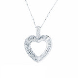 1ct Round Cut Moissanite Heart Shape Love Pendant 14k White Gold Plated NO CHAIN