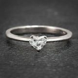 0.75ct Heart Cut VVS1D Diamond Engagement Ring Solitaire 14k White Gold Finish