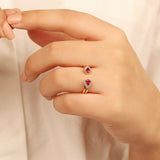 2ct Engagement Ring Pear Cut Pink Ruby Open Halo Split Shank 14k YellowGold Over