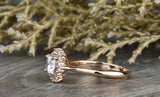 1ct Round Cut VVS1D Diamond Engagement Ring 14k Rose Gold Finish Halo Solitaire