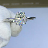 1.5ct Oval Cut Diamond Engagement Ring 4 Prong Solitaire 14k White Gold Finish