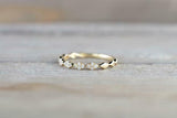 1.2ct Round Cut Diamond Wedding Band Thin Minimalist Petite 14k Yellow Gold Over