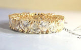 2.25ct Heart Simulated Diamond Full Eternity Wedding Band 14k Yellow Gold Plated