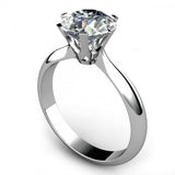 1ct Round Cut Diamond 6 Claw Solitaire Engagement Ring 14k White Gold Finish New