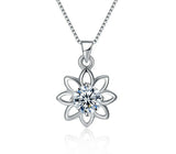 0.6ct Round Cut Diamond Pendant Flower Solitaire 14k White Gold Finish NO CHAIN