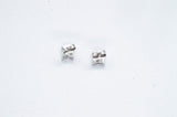 1.5ct Princess Simulated Diamond Solitaire Stud Earrings 14k White Gold Plated