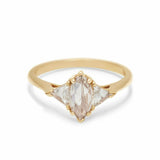 1.2ct Marquise Cut Diamond Trillion Accents Trilogy Ring 14k White Gold Finish