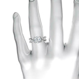 Twist Split Band Solitaire Engagement Ring 2ct Round Diamond 14k White Gold Over