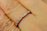 2Ct Round Cut DVVS1 Diamond Milgrain Stackable Wedding Band 14K Rose Gold Finish