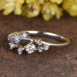 1.5ct Round Cut Diamond Engagement Ring Floral Cluster Open 14k WhiteGold Finish