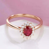 2ct Oval Cut Pink Ruby Engagement Ring Diamond Halo Solitaire 14k Rose Gold Over