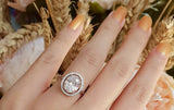 2ct Oval Cut Diamond Engagement Ring 14k White Gold Finish Halo Accent Solitaire