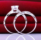 2ct Round Cut Diamond Engagement Ring 14k White Gold Finish Infinity Bridal Set