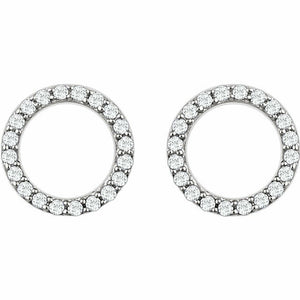 1ct Round Cut VVS1 D Diamond Circular Stud Earrings Women 14k White Gold Finish