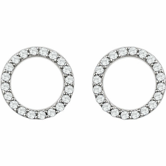 1ct Round Cut VVS1 D Diamond Circular Stud Earrings Women 14k White Gold Finish