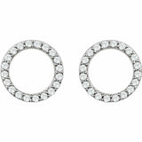 1ct Round Cut VVS1 D Diamond Circular Stud Earrings Women 14k White Gold Finish