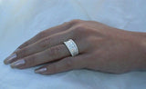 4Ct Baguette Round Cut Diamond Wide Trendy Wedding Ring Band 14K White Gold Over