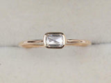 1ct Engagement Ring Emerald Cut Diamond Solitaire Design 14k Yellow Gold Finish