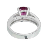 2ct Cushion Cut Pink Ruby Engagement Ring Diamond Accents 14k White Gold Finish