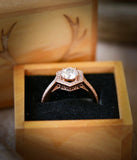 1.9ct Round Cut Diamond Engagement Ring 14k Rose Gold Over Halo Accent Solitaire