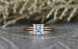 1ct Princess Cut Diamond Engagement Ring 14k Rose Gold Finish Solitaire Promise