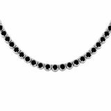 20Ct Round Cut Sparkle Black Diamond Tennis Necklace Solid 14K White Gold Finish