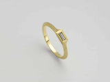 0.1ct Baguette Cut VVS1 Diamond Engagement Ring Solitaire 14k Yellow Gold Finish