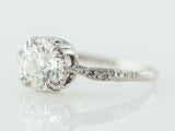 1.2ct Round Cut Diamond Engagement Ring Solitaire Vintage 14k White Gold Finish