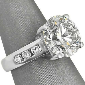 2.6Ct Round Cut Diamond Solitaire Accented Engagement Ring 14K White Gold Finish