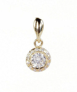 1ct Round Cut VVS1D Diamond Halo Design Pendant 14k Yellow Gold Finish NO CHAIN