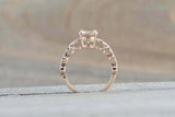 2ct Oval Cut Peach Morganite Infinity Design Solitaire Ring 14k Rose Gold Finish