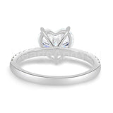 1ct Heart Simulated Diamond Solitaire with Accents Ring 14k White Gold Plated