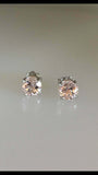 2.4ct Round Cut Morganite Classic Solitaire Stud Earrings 14k White Gold Finish