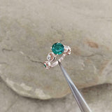 1.2ct Engagement Ring Round Cut Green Emerald Infinity Wave 14k Rose Gold Finish