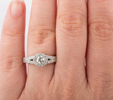 2.5ct Round Cut Diamond Engagement Ring Vintage Inspired Halo 14k WhiteGold Over