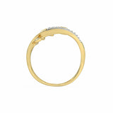 1.3ct Engagement Ring Round Diamond Leaf Design Cocktail 14k Yellow Gold Finish