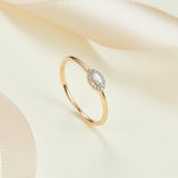 0.25ct Marquise Cut Diamond Engagement Ring Minimalist 14k Yellow Gold Finish