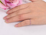 1ct Round Cut Pink Sapphire Ruby Wedding Band Half Eternity 14k WhiteGold Finish