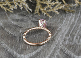 1ct Oval Cut Pink Sapphire Engagement Ring 14k Rose Gold Finish Rope Solitaire