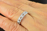 4Ct Round Cut Diamond Buckle Design Women Wedding Band 14K White Gold Finish