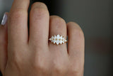 1.5ct Pear Cut VVS1D Diamond Engagement Ring 14k Yellow Gold Finish Cluster