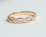 0.7ct Wedding Ring Band Round Cut Diamond Infinity Design 14k Rose Gold Finish