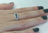 2ct Round Blue Sapphire Engagement Ring Split Band Statement 14k White Gold Over