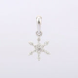 1ct Diamond Pendant Round Cut Floral Snowflake 14k White Gold Finish NO CHAIN