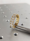 3ct Oval Cut Simulated Diamond Full Eternity Wedding Band 14k Yellow Gold Plated