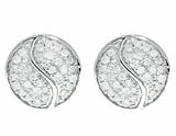 0.25ct Round Cut VVS1D Diamond Yin Yang Stud Earrings Women 14k WhiteGold Finish