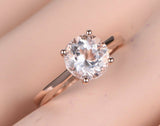 0.5ct Round Cut Peach Morganite Solitaire Engagement Ring 18k Rose Gold Finish