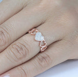 1ct Round Cut Moissanite Cluster Heart Valentine Wed Band 14k Rose Gold Plated